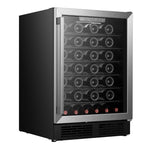 Hisense Fingerprint Resistant Stainless Steel Single Zone Wine Cooler and Beverage Center Hybrid (54 Bottle Wine/164 Can Beverage)(5.4 cu.ft.) - HWS054B1ASD