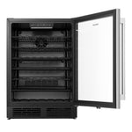 Hisense Fingerprint Resistant Stainless Steel Single Zone Wine Cooler and Beverage Center Hybrid (54 Bottle Wine/164 Can Beverage)(5.4 cu.ft.) - HWS054B1ASD