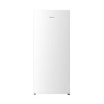 Front view of Hisense white 21 cu. ft. convertible upright freezer with a clean flat door, concealed handle and minimalist exterior