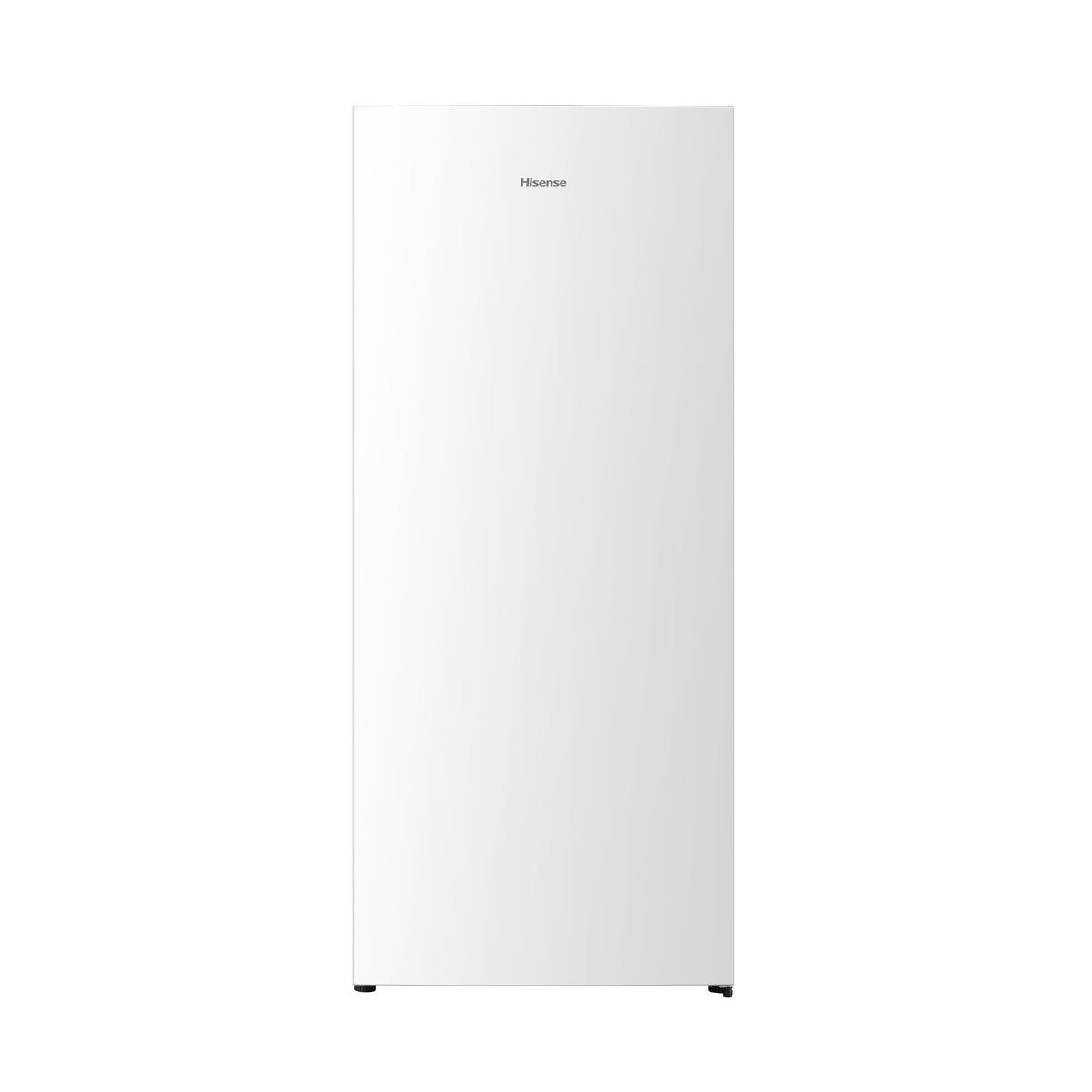 Front view of Hisense white 21 cu. ft. convertible upright freezer with a clean flat door, concealed handle and minimalist exterior