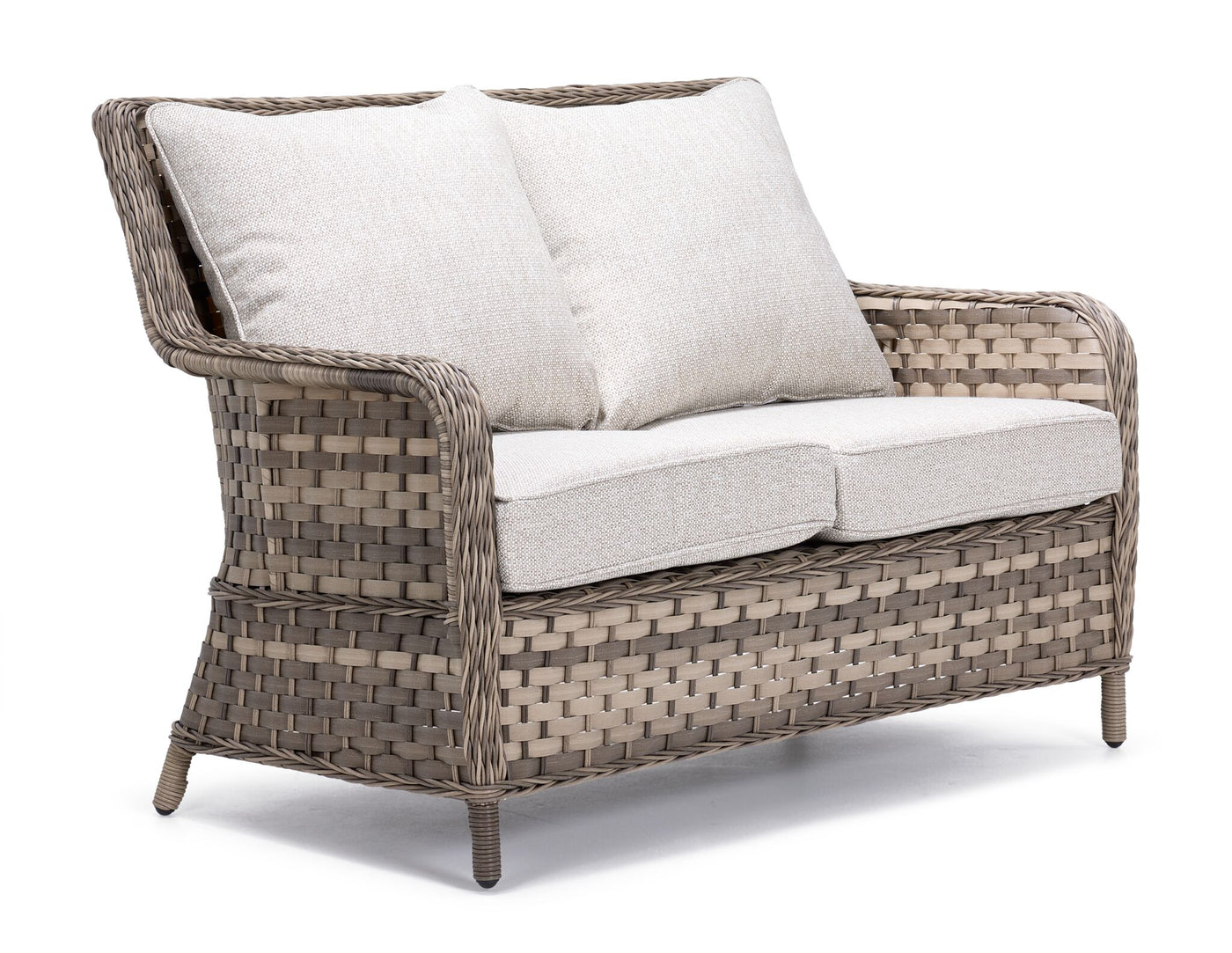 Isla 4 - Piece Outdoor Conversation Set with 2 Swivel Chairs - Grey Beige