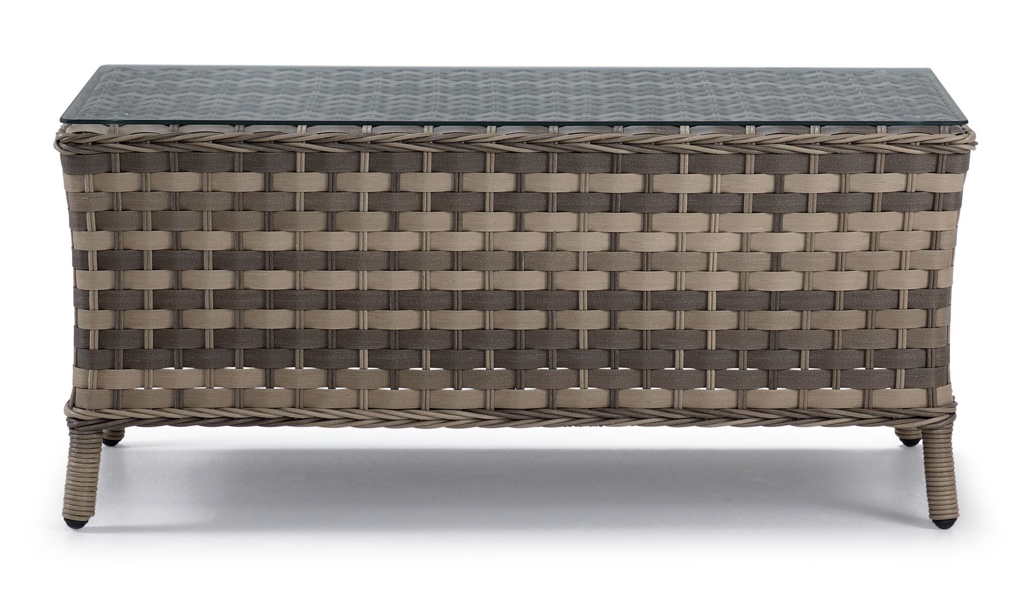 Isla Outdoor Loveseat with Cocktail Table - Grey, Beige