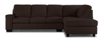 Icon Leather 2-Piece Sectional with Right Facing Chaise - Mocha