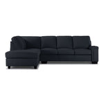 Icon Leather 2-Piece Sectional with Left Facing Chaise - Navy