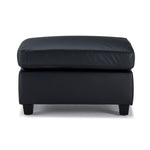 Icon Leather Ottoman - Black
