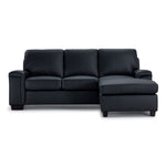 Icon Leather Sofa Chaise - Black