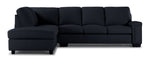 Icon Leather 2-Piece Sectional with Left Facing Chaise - Black