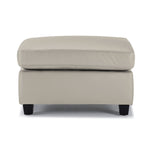 Icon Leather Ottoman - Silver Grey