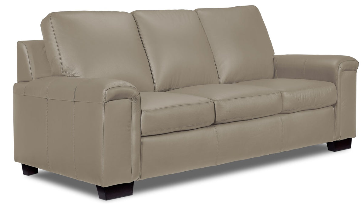 Icon Leather Sofa and Loveseat Set - Cloud Grey