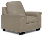 Icon Leather Sofa and Chair Set - Cloud Grey