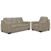 Icon Leather Sofa and Chair Set - Cloud Grey