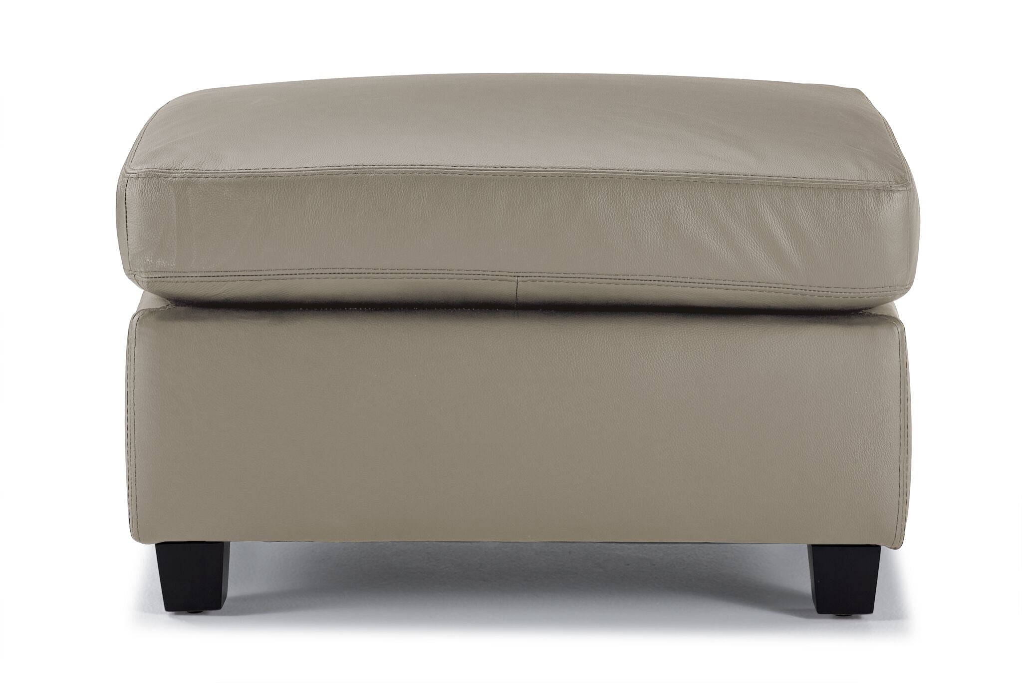 Icon Leather Ottoman - Cloud Grey