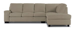 Icon Leather 2-Piece Sectional with Right Facing Chaise - Cloud Grey