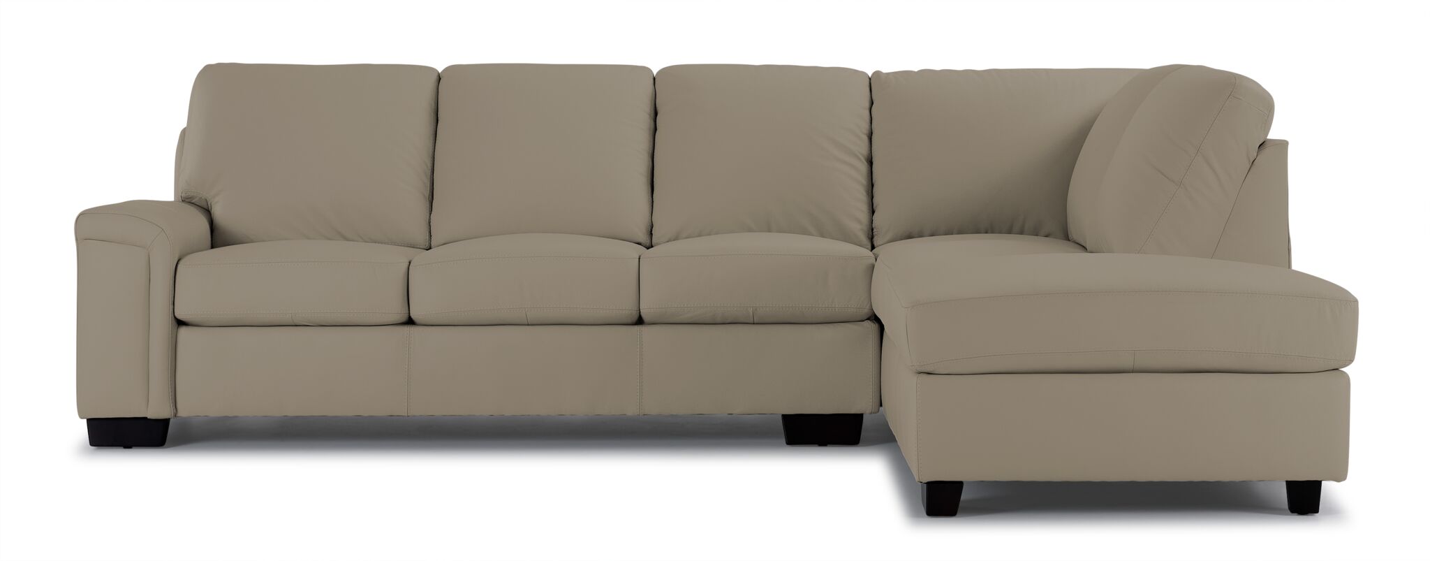 Icon Leather 2-Piece Sectional with Right Facing Chaise - Cloud Grey