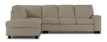 Icon Leather 2-Piece Sectional with Left Facing Chaise - Cloud Grey
