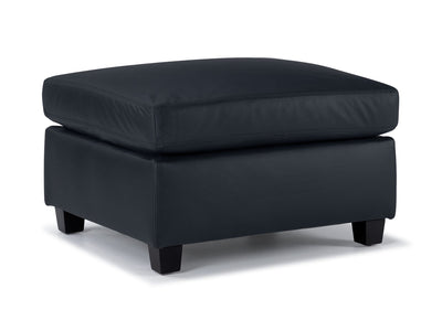 Icon Leather Ottoman - Navy