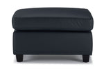 Icon Leather Ottoman - Navy