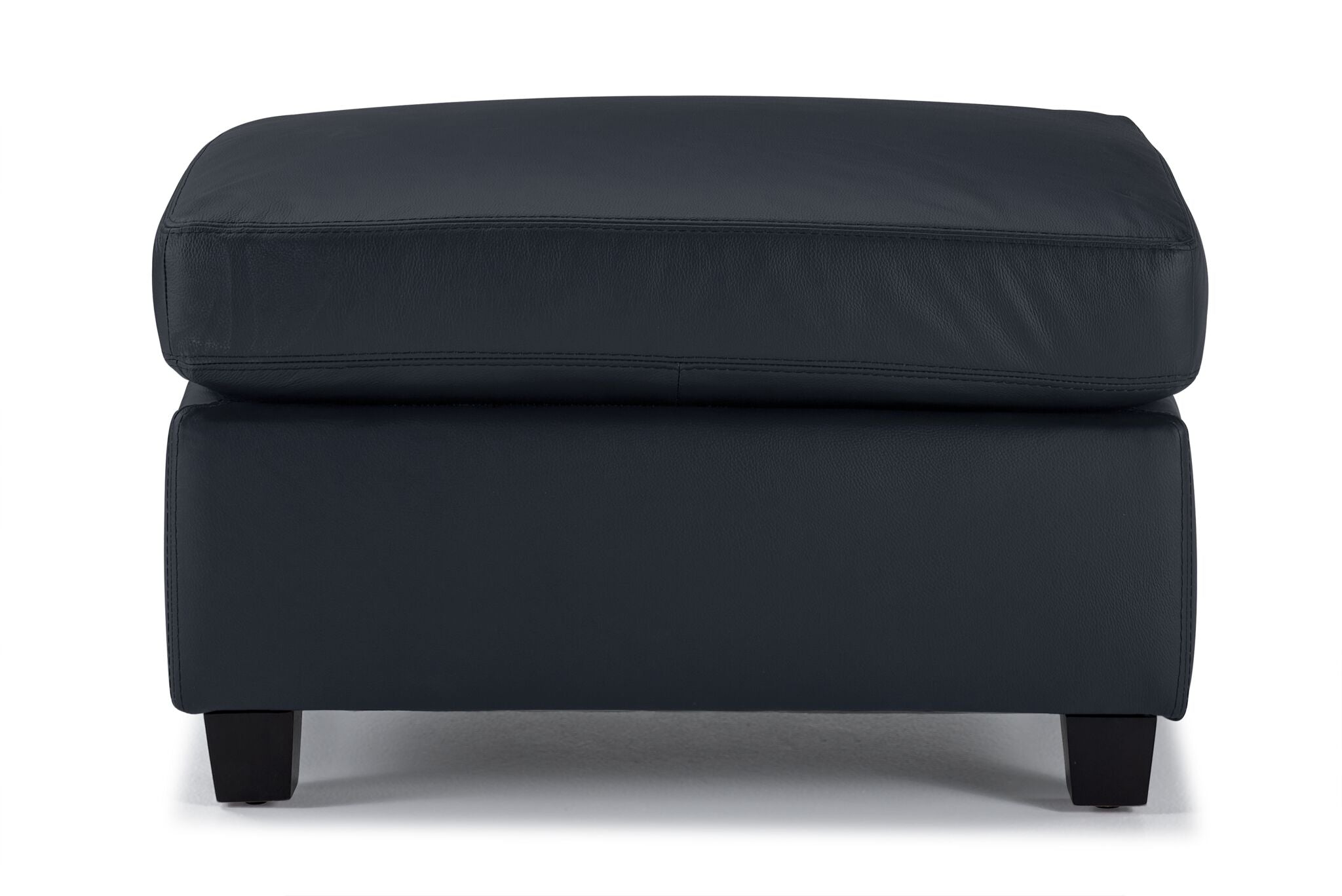 Icon Leather Ottoman - Navy