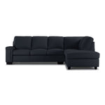 Icon Leather 2-Piece Sectional with Right Facing Chaise - Navy