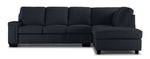 Icon Leather 2-Piece Sectional with Right Facing Chaise - Navy
