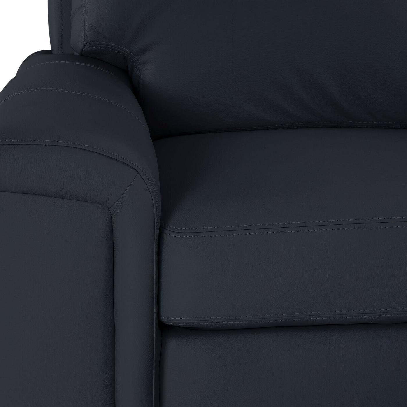Icon Leather 2-Piece Sectional with Right Facing Chaise - Navy