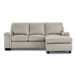 Icon Leather Sofa Chaise - Silver Grey