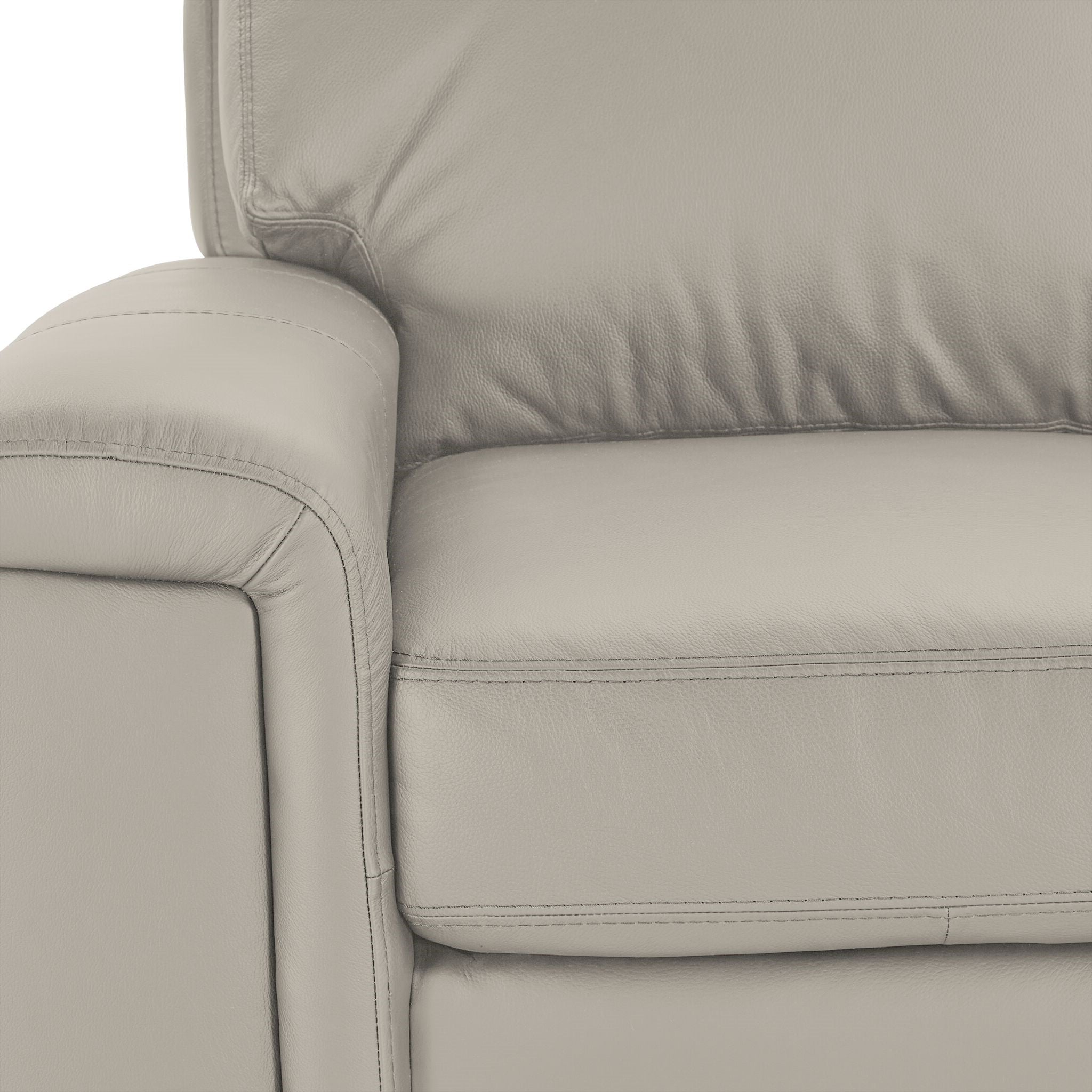 Icon Leather Sofa Chaise - Silver Grey