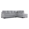 Icon Leather 2-Piece Sectional with Right Facing Chaise - Silver Grey