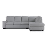 Icon Leather 2-Piece Sectional with Right Facing Chaise - Silver Grey