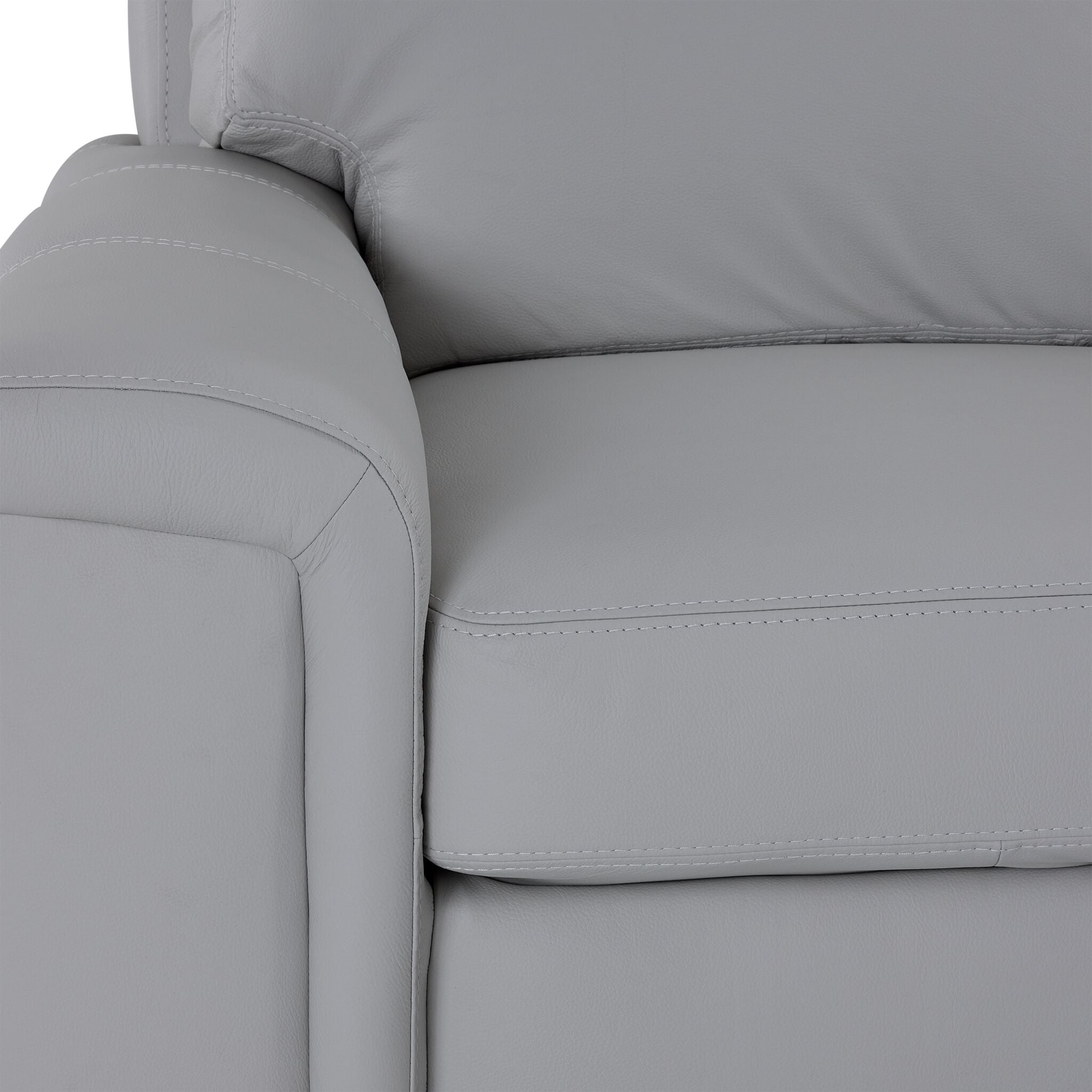 Icon Leather 2-Piece Sectional with Left Facing Chaise - Silver