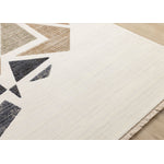 In Harmony 5'3" x 7'10" Shattered Glass Design Area Rug - Cream, Blue, Red