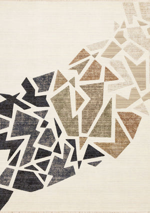In Harmony 7'10" x 10'2" Shattered Glass Design Area Rug - Cream, Blue, Red