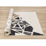 In Harmony 5'3" x 7'10" Shattered Glass Design Area Rug - Cream, Blue, Red