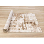 In Harmony 5'3" x 7'7" Organic Distressed Design Area Rug - Cream, Brown