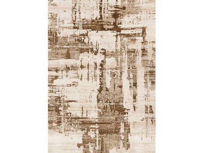 In Harmony 5'3" x 7'7" Organic Distressed Design Area Rug - Cream, Brown