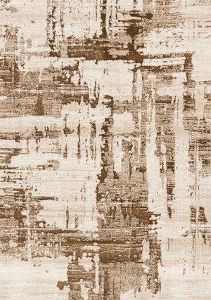 In Harmony 5'3" x 7'7" Organic Distressed Design Area Rug - Cream, Brown