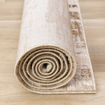 In Harmony 5'3" x 7'7" Organic Distressed Design Area Rug - Cream, Brown