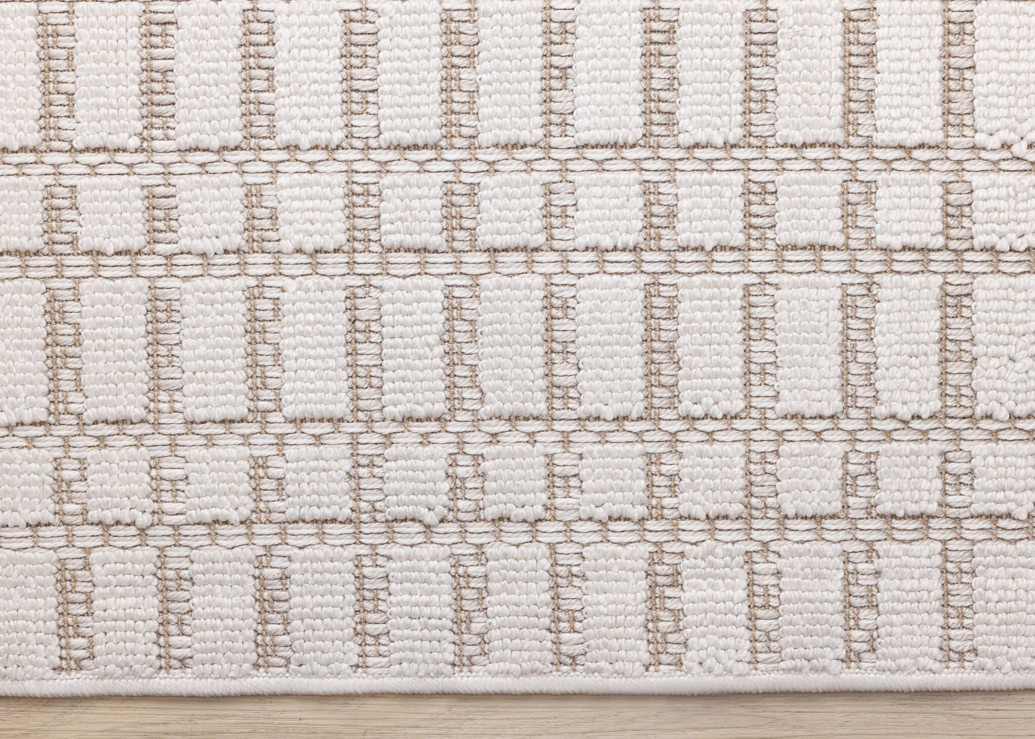 Woven Balance 7'10" x 10'6" Intricate Grid Design Area Rug - White, Taupe