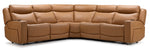 Jackson Leather 5-Piece Power Reclining Sectional with Heat and Massage - Butternut