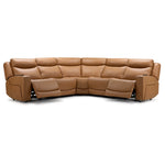 Jackson Leather 5-Piece Power Reclining Sectional with Heat and Massage - Butternut