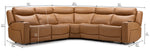 Jackson Leather 5-Piece Power Reclining Sectional with Heat and Massage - Butternut