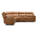 Jackson Leather 5-Piece Power Reclining Sectional with Heat and Massage - Butternut