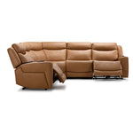 Jackson Leather 5-Piece Power Reclining Sectional with Heat and Massage - Butternut