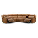 Jackson Leather 6-Piece Power Reclining Sectional with Heat and Massage - Butternut