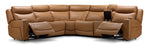 Jackson Leather 6-Piece Power Reclining Sectional with Heat and Massage - Butternut
