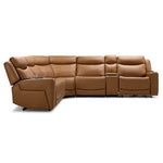 Jackson Leather 6-Piece Power Reclining Sectional with Heat and Massage - Butternut