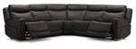 Jackson Leather 5-Piece Power Reclining Sectional with Heat and Massage - Charcoal