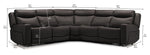 Jackson Leather 5-Piece Power Reclining Sectional with Heat and Massage - Charcoal