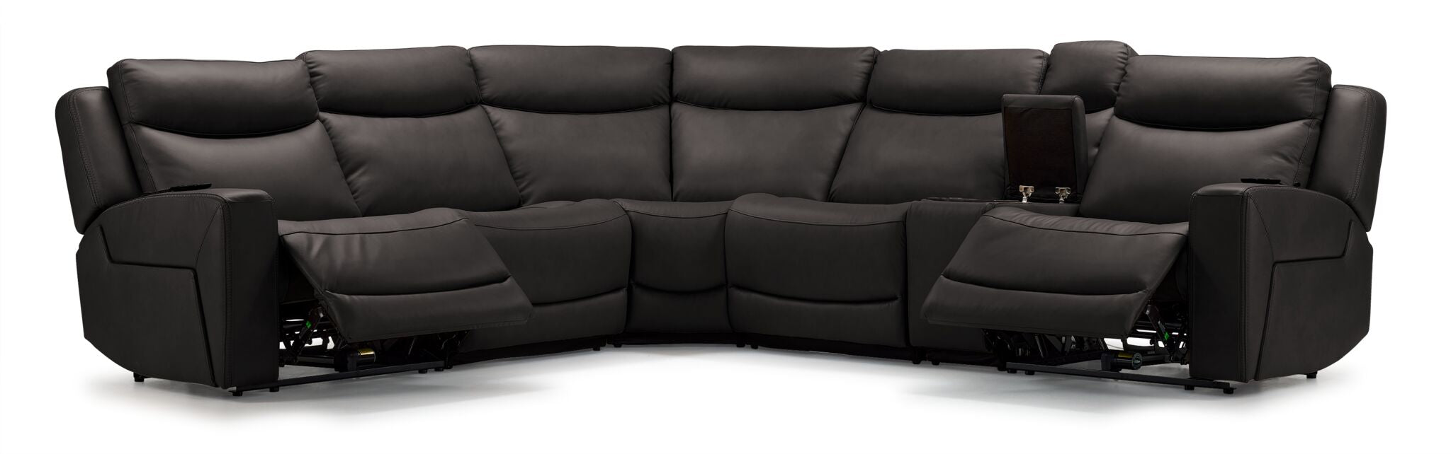 Jackson Leather 6-Piece Power Reclining Sectional with Heat and