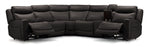 Jackson Leather 6-Piece Power Reclining Sectional with Heat and Massage - Charcoal